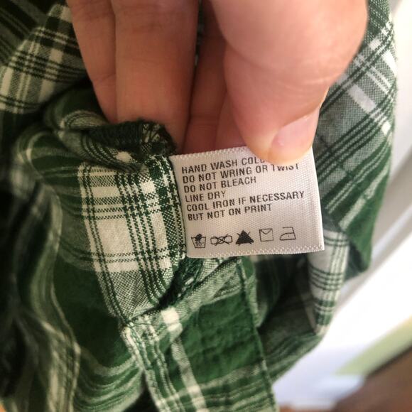 US Polo Assn Green Plaid Button Button Down Shirt Top Western Country Cottage - Picture 5 of 7